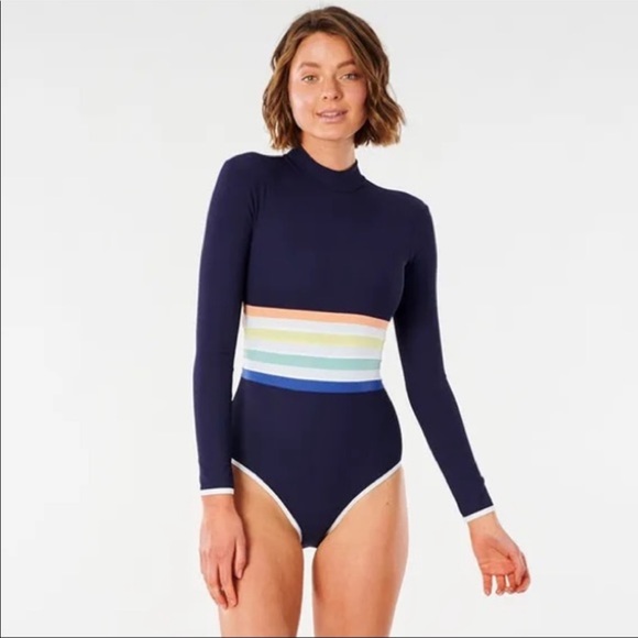 ☀️RIP CURL☀️ RETRO 70’s SAYULITA STR GOOD LONG SLEEVE ONE PIECE - Picture 8 of 16